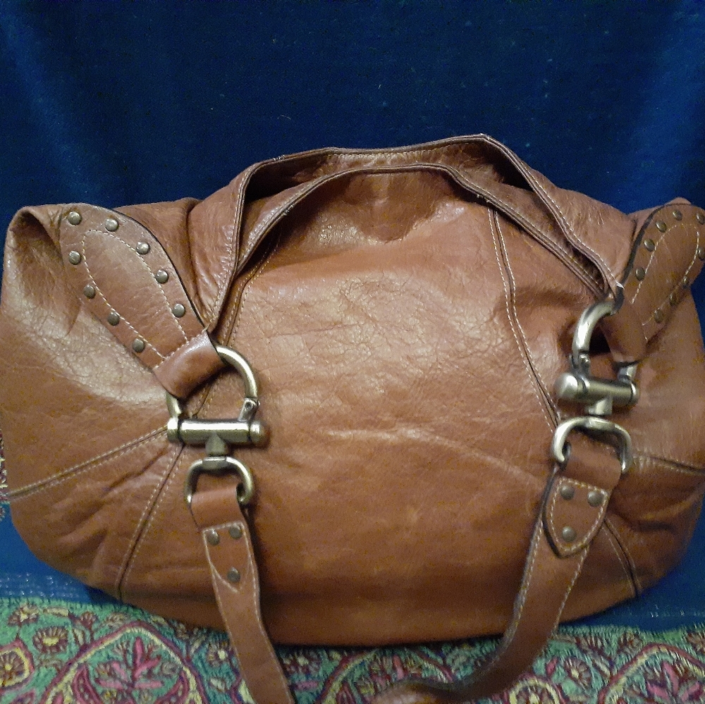 Brown pleather handbag